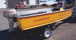 1994 Alumacraft Fishing Boat with Trailer (Add some humor to your boating time - check out the decals)