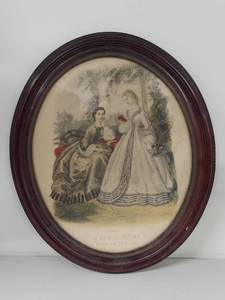lot 13U image: Vintage Framed Print La Mode Illustre by Leroy, Bureaux du Journal, Paris