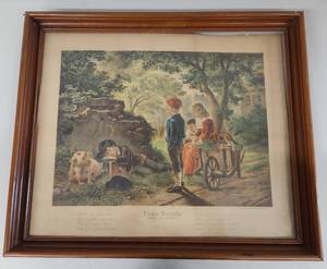 lot 26U image: Framed American Oleograph In der Fremde by Germania
