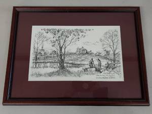 lot 28U image: Framed Study for Early Fall Migration Print by Terry Redlin