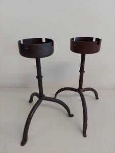 lot 47U image: Pair of Vintage Cast Iron Candle Holders