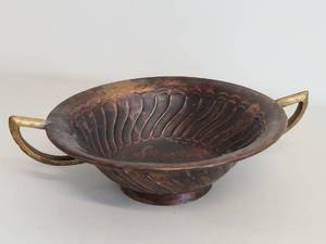 lot 55U image: Antique CHINA only Brass Decorative Bowl with Handles