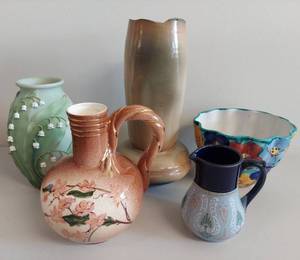 lot 61U image: Set of 5 Eclectic Decorative Vases and Pitchers