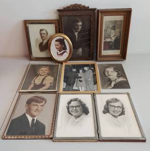 lot 68U image: Collection of 10 Vintage Framed Portraits