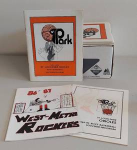 lot 85U image: Collection of 1980s St. Louis Park Orioles Basketball Souvenir Programs and 1970s Yearbooks