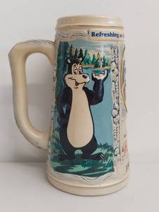 lot 5C image: 1991 Limited Edition Hamms Beer Stein with Cartoon Characters