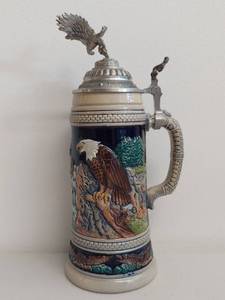 lot 9C image: Collectible German Beer Stein with Eagle Motif