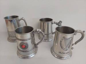 lot 25C image: Set of 4 Pewter Tankards with Celtic Designs