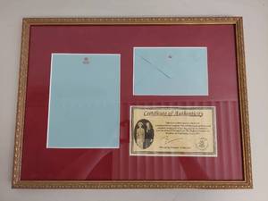 lot 28C image: Framed Sheet and Envelope from Duke & Duchess of Windsors Sothebys Auction