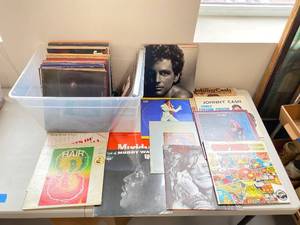 lot 41C image: Collection of Vintage Vinyl Records Including Johnny Cash and Janis Joplin