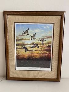 lot 46C image: Framed Art Print Wood Ducks at Sunrise by R. Klingbeil, Edition 190700