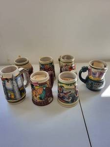 lot 50C image: Set of 7 Budweiser St. Patricks Day Collector Beer Steins with Certificates