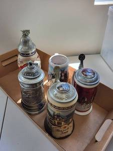 lot 57C image: Collection of 5 Anheuser-Busch Commemorative Beer Steins