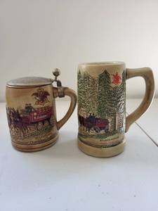 lot 62C image: Set of 2 Earlier Cramarte Budweiser Champion Clydesdale Steins