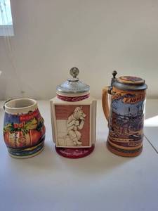 lot 68C image: Set of 3 Budweiser Collectible Beer Steins