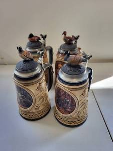 lot 74C image: Set of 4 First Hunt Series Beer Steins by S.P. Gerz GmbH