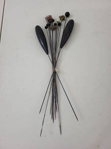lot 17M image: Vintage Hat Pin Collection with Various Designs