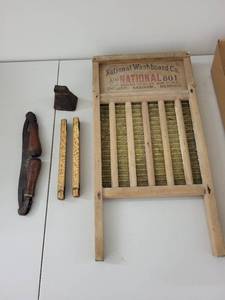 lot 20M image: Collection of Vintage Tools incl. Drawknife and Washboard