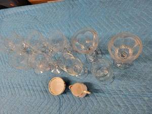 lot 23M image: Collection of Crystal Glassware and Staffordshire Creamer Set