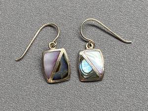 lot 8B image: Sterling Silver 925 Earrings with Abalone Shell