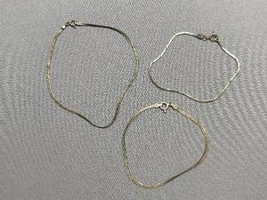 lot 10B image: Lot 3 Sterling Silver 925 Herringbone Bracelets Set