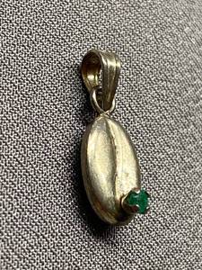 lot 12B image: Sterling Silver 950 Charm with Green Gemstone