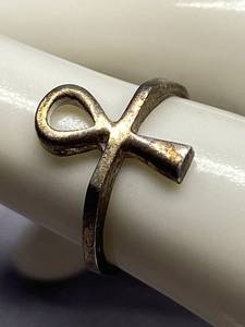 lot 28B image: Vintage Sterling Silver 925 Ankh Ring, Size 4.5