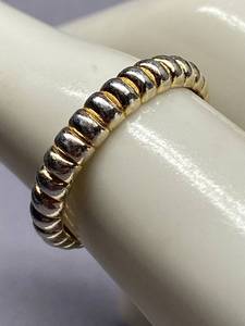 lot 30B image: Sterling Silver 925 Ridged Band Ring Size 7