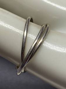 lot 49B image: Sterling Silver 925 Trinity Ring - Elegant Minimalist Design Size 10