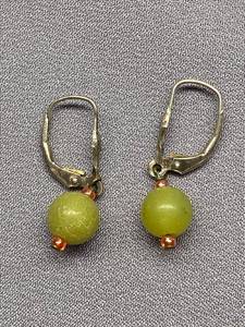 lot 53B image: Sterling Silver 925 Earrings with Green Beads