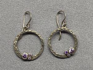 lot 55B image: Sterling Silver 925 Artisan Silver Hoop Earrings