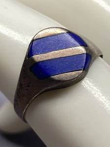 lot 73B image: Vintage Sterling Silver 925 Ring with Blue Stone Size 7