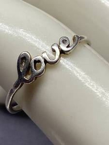 lot 88B image: Sterling Silver 925 Love Ring Size 6.75