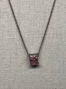 lot 96B image: Sterling Silver 925 Necklace with Purple Stone