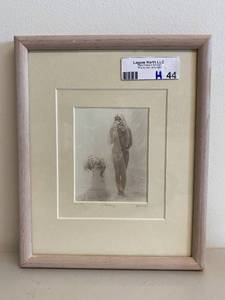 lot 44H image: Framed Limited Edition Print Peeking Pencil Signed & Numbered Nude