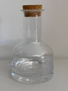 lot 54H image: Clear Glass Carafe with Cork Stopper
