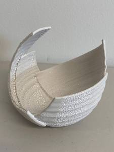 lot 62H image: Handcrafted Ceramic Sculpture Bowl Signed by Artist Monica Rudquist