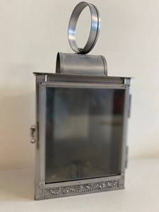 lot 70H image: Decorative Metal Candle Lantern with Hinged Door