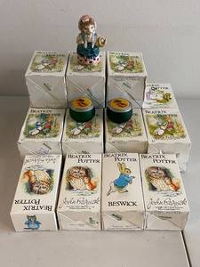 lot 73H image: Collection of Beatrix Potter John Beswick Figurines and Trinket Boxes