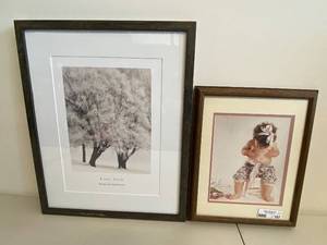 lot 107H image: Framed Art Prints Early Snow & Anne Geddes Child Photography