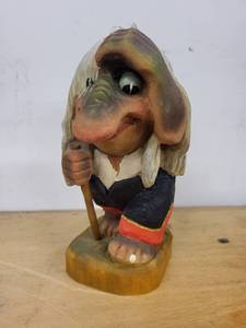 lot 15S image: Vintage Henning Hand-Carved Norwegian Troll Figurine