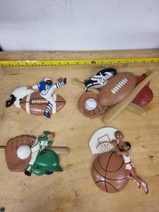 lot 17S image: Set of 4 Sports-Themed Wall Plaques