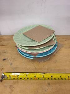 lot 43S image: Set of 6 Vintage Poppytrail  Yorshire Pastel Swirl Bread Plates by Metlox