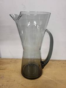 lot 45S image: Morgantown Normandie Smoke Glass Martini Pitcher with Handle