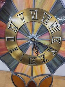 Vintage Wall Clock with Stained Glass Design