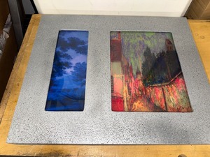 lot 269H image: Double Framed Art Set in Silver Frame Signed on back