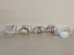 lot 234H image: Collection of 5 Vintage Porcelain Shaving Scuttles