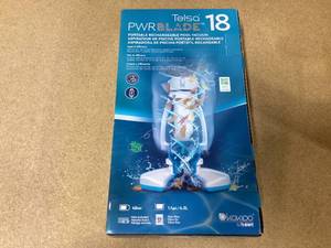 lot 400 image: Kokido White and Blue Telsa 18 Rechargeable Pool Vacuum