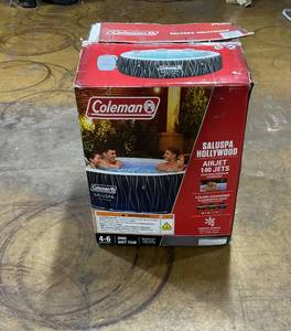 lot 344 image: Coleman SaluSpa Hollywood Luxe AirJet Round Inflatable Hot Tub with LED Lights 4-6 Person with Pump