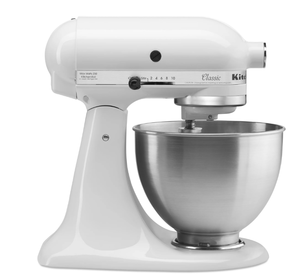 lot 25 image: KitchenAid Classic Series 4.5 Quart Tilt-Head White Stand Mixer